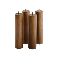 4 pieds en bois foncé 26cm