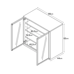 Armoire en noyer avec tiroirs