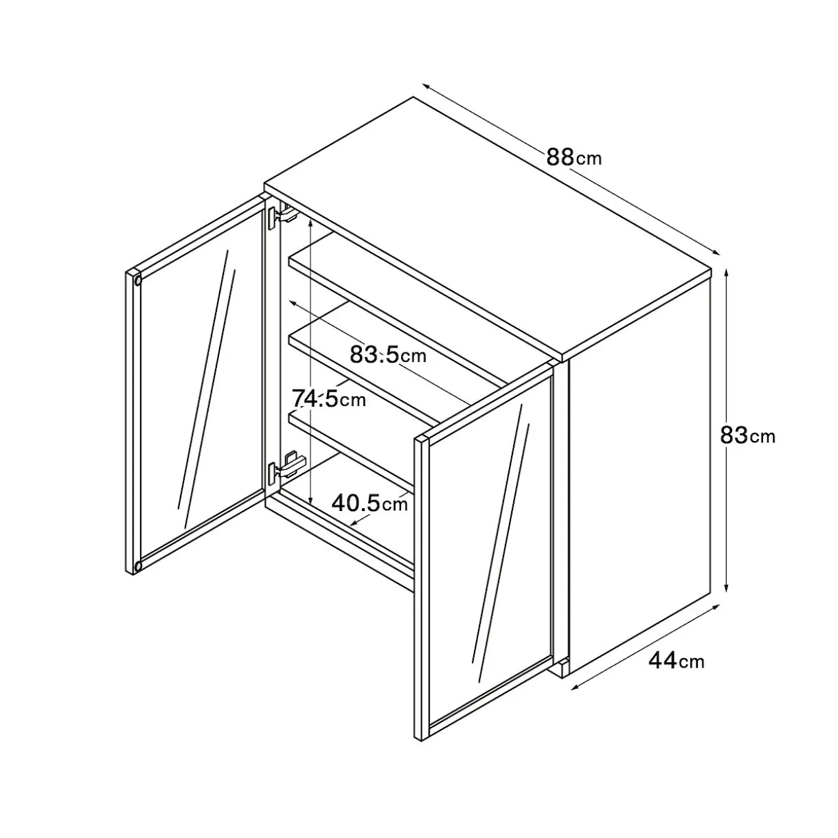 Armoire en noyer avec tiroirs