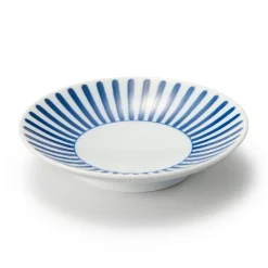 Assiette en porcelaine Hasami - Motif rayures éventail, Petite