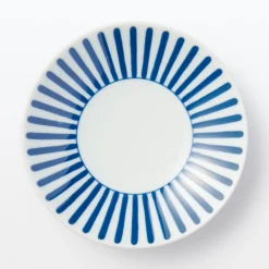 Assiette en porcelaine Hasami - Motif rayures éventail, Petite