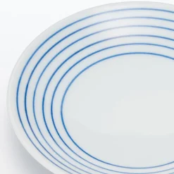 Assiette en porcelaine Hasami - Motif rayures, Petite