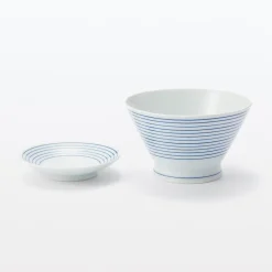 Assiette en porcelaine Hasami - Motif rayures, Petite