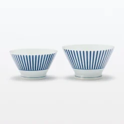 Bol à riz en porcelaine Hasami ‐ Motif rayures éventail, Petite