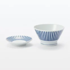 Bol à riz en porcelaine Hasami ‐ Motif rayures éventail, Petite