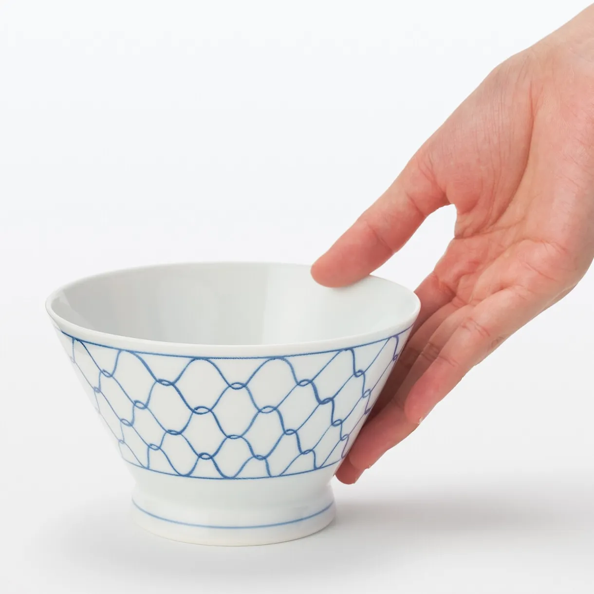 Bol à riz en porcelaine Hasami - Motif maille, Grande