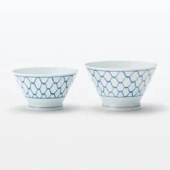 Bol à riz en porcelaine Hasami - Motif maille, Grande