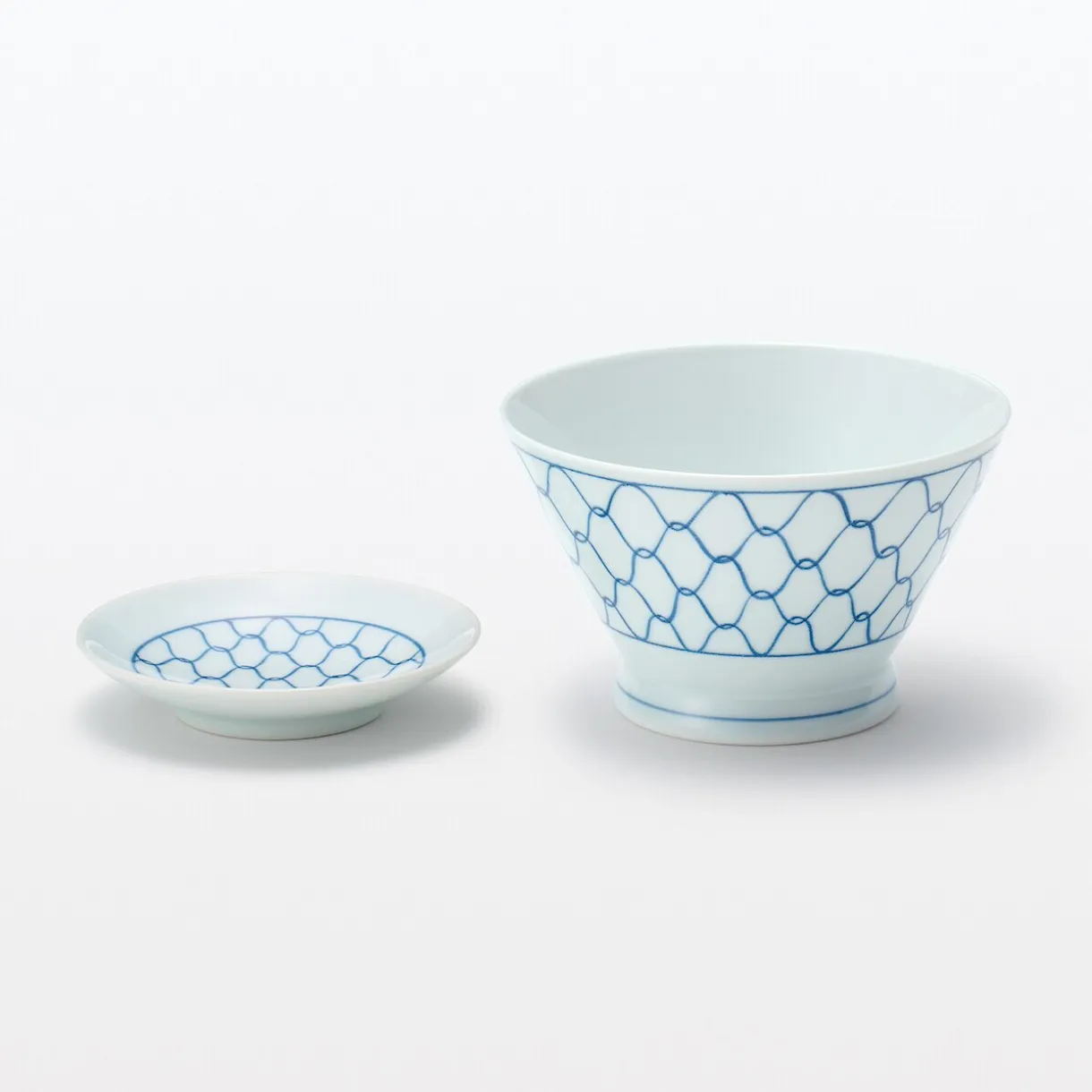 Bol à riz en porcelaine Hasami - Motif maille, Grande