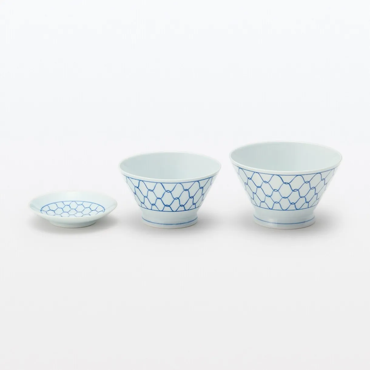 Bol à riz en porcelaine Hasami - Motif maille, Grande