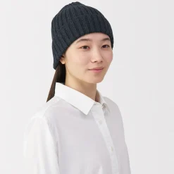 Bonnet unisexe en laine côtelée antidémangeaisons