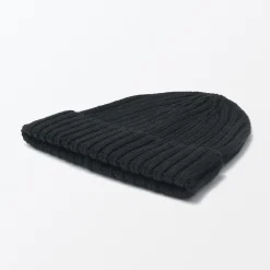 Bonnet unisexe en laine côtelée antidémangeaisons