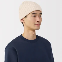 Bonnet unisexe en laine côtelée antidémangeaisons