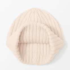 Bonnet unisexe en laine côtelée antidémangeaisons