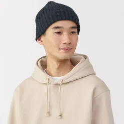 Bonnet unisexe en laine côtelée antidémangeaisons