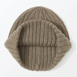 Bonnet unisexe en laine côtelée antidémangeaisons