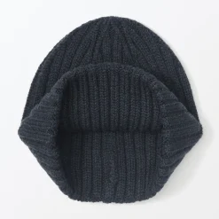 Bonnet unisexe en laine côtelée antidémangeaisons