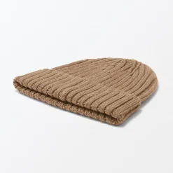 Bonnet unisexe en laine côtelée antidémangeaisons