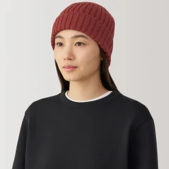 Bonnet unisexe en laine côtelée antidémangeaisons