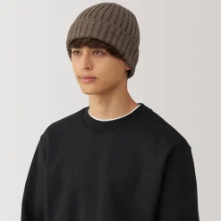 Bonnet unisexe en laine côtelée antidémangeaisons