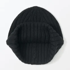 Bonnet unisexe en laine côtelée antidémangeaisons