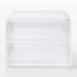 Boîte acrylique 2 tiroirs + couvercle L17.5X P13X H9.5cm