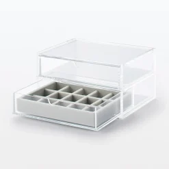 Boîte acrylique 2 tiroirs + couvercle L17.5X P13X H9.5cm