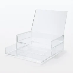 Boîte acrylique 2 tiroirs + couvercle L25.6X P16.8X H9.5cm