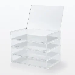 Boîte acrylique 2 tiroirs + couvercle L25.6X P16.8X H9.5cm