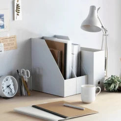 Boîte archives grise en biais en PP L10X P27.7X 31.6cm