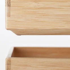 Boîte empilable en bambou, 26 x 18.5 x 8.5 cm