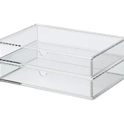 Boîte en acrylique 2 tiroirs L25.6X P16.8X H9.5cm