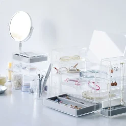 Boîte en acrylique 2 tiroirs L25.6X P16.8X H9.5cm