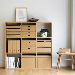 Boîtes archives biais A4 en kraft (Lot de 5)