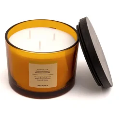 Bougie 3 mèche ambre et bois de santal