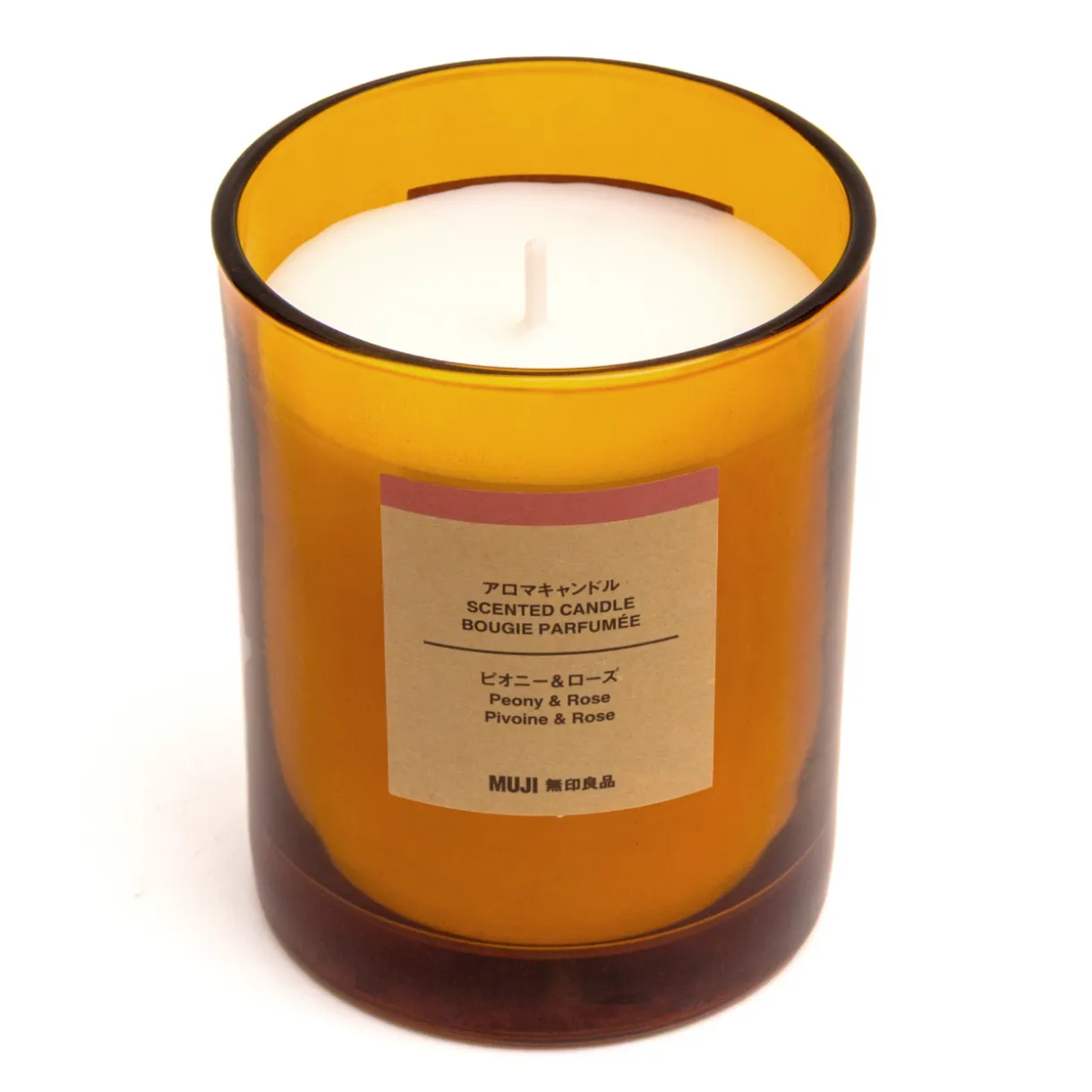 Bougie 1 mèche pivoine et rose