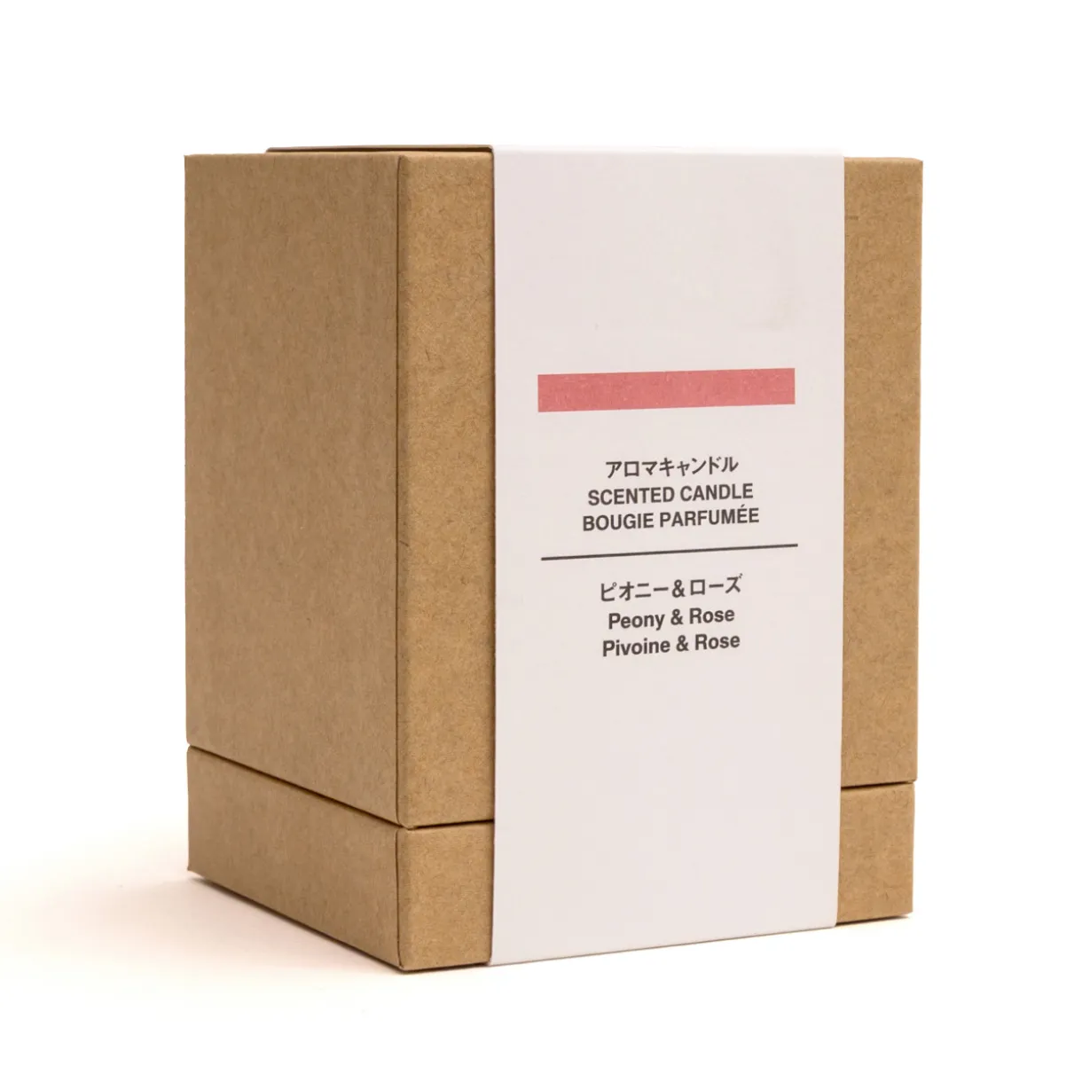 Bougie 1 mèche pivoine et rose