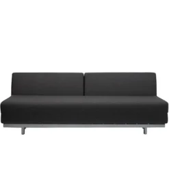 Canapé convertible 2 places en feutrine anthracite