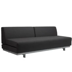 Canapé convertible 2 places en feutrine anthracite
