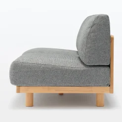 Canapé en polyester tissé sans accoudoirs ‐ 2 places, Gris