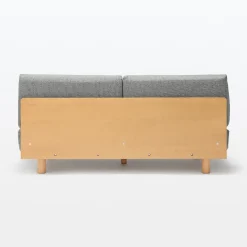 Canapé en polyester tissé sans accoudoirs ‐ 2 places, Gris