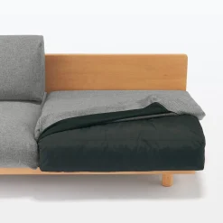 Canapé en polyester tissé sans accoudoirs ‐ 3 places, Gris