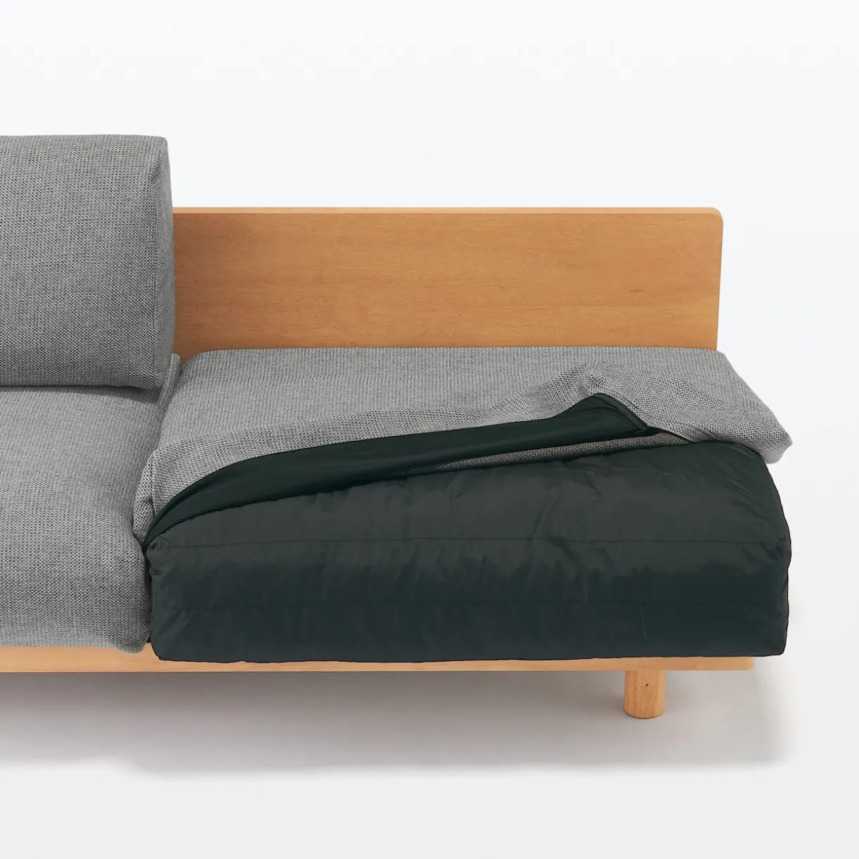 Canapé en polyester tissé sans accoudoirs ‐ 3 places, Gris