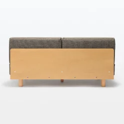 Canapé en polyester tissé sans accoudoirs ‐ 2 places, Marron