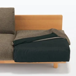 Canapé en polyester tissé sans accoudoirs ‐ 2 places, Marron