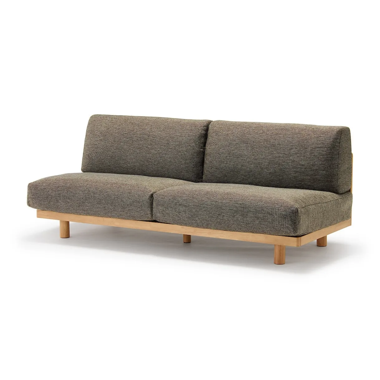 Canapé en polyester tissé sans accoudoirs ‐ 3 places, Marron