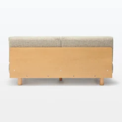 Canapé en polyester tissé sans accoudoirs ‐ 2 places, Beige