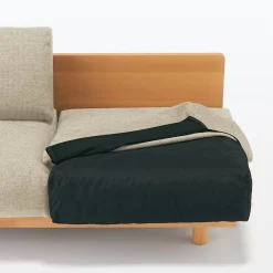 Canapé en polyester tissé sans accoudoirs ‐ 2 places, Beige