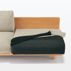 Canapé en polyester tissé sans accoudoirs ‐ 3 places, Beige