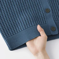 Cardigan à col en tricot de coton mélangé pour femme