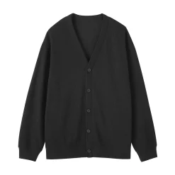 Cardigan à col en V à double tricot pour homme
